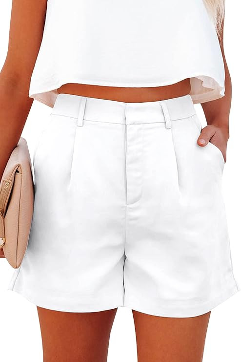 Uincloset Women's Comfy High Waist Denim Shorts Soft Pocketed Cotton Jean Short Casual Relaxed Fi... | Amazon (US)