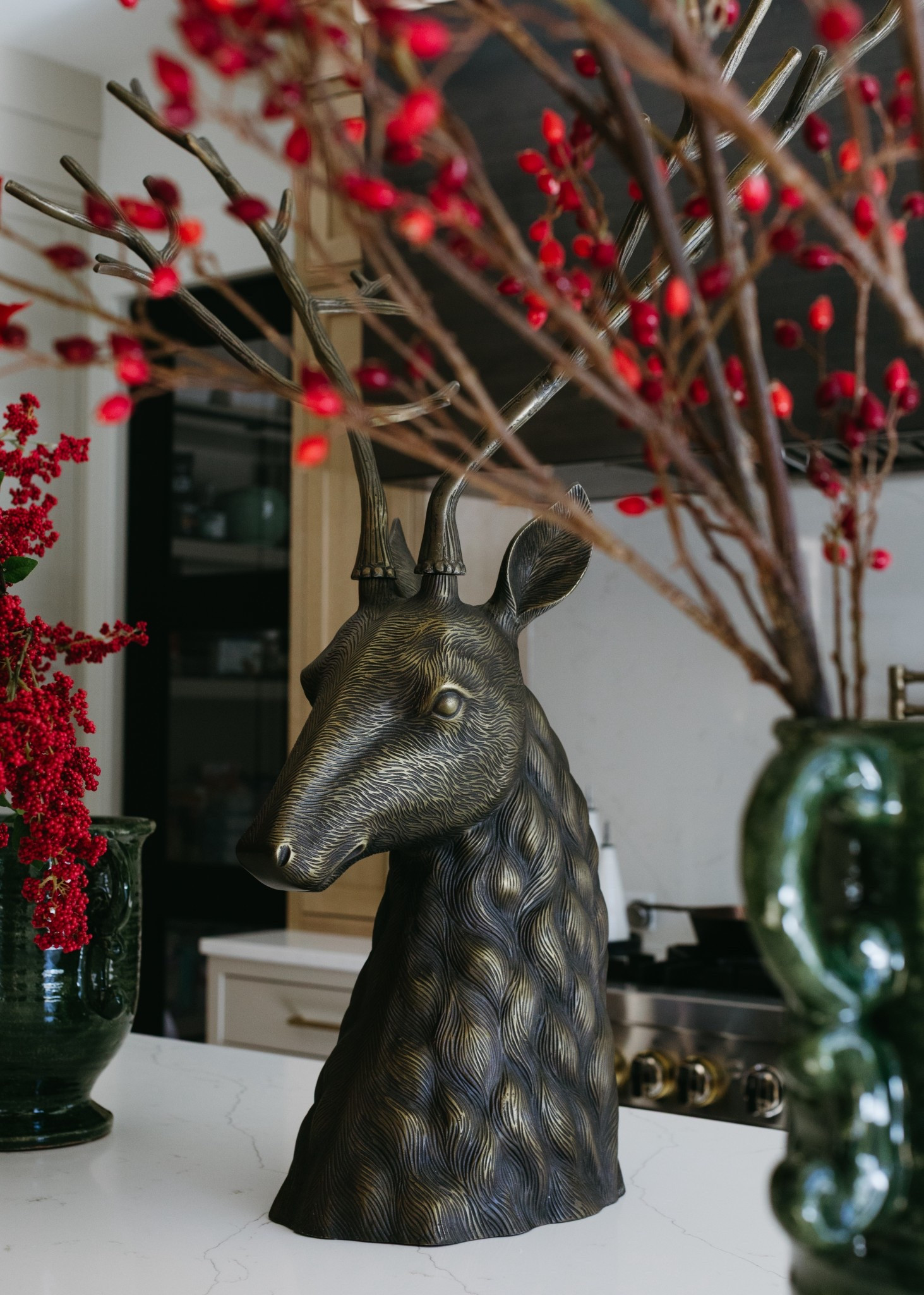 This Stag head is such a cool piece. This exact version is no longer available so I’m linking a similar option. Seasonal faux stems are my fave. The red berries are gorgeous!

#LTKHome #LTKSeasonal #LTKHoliday