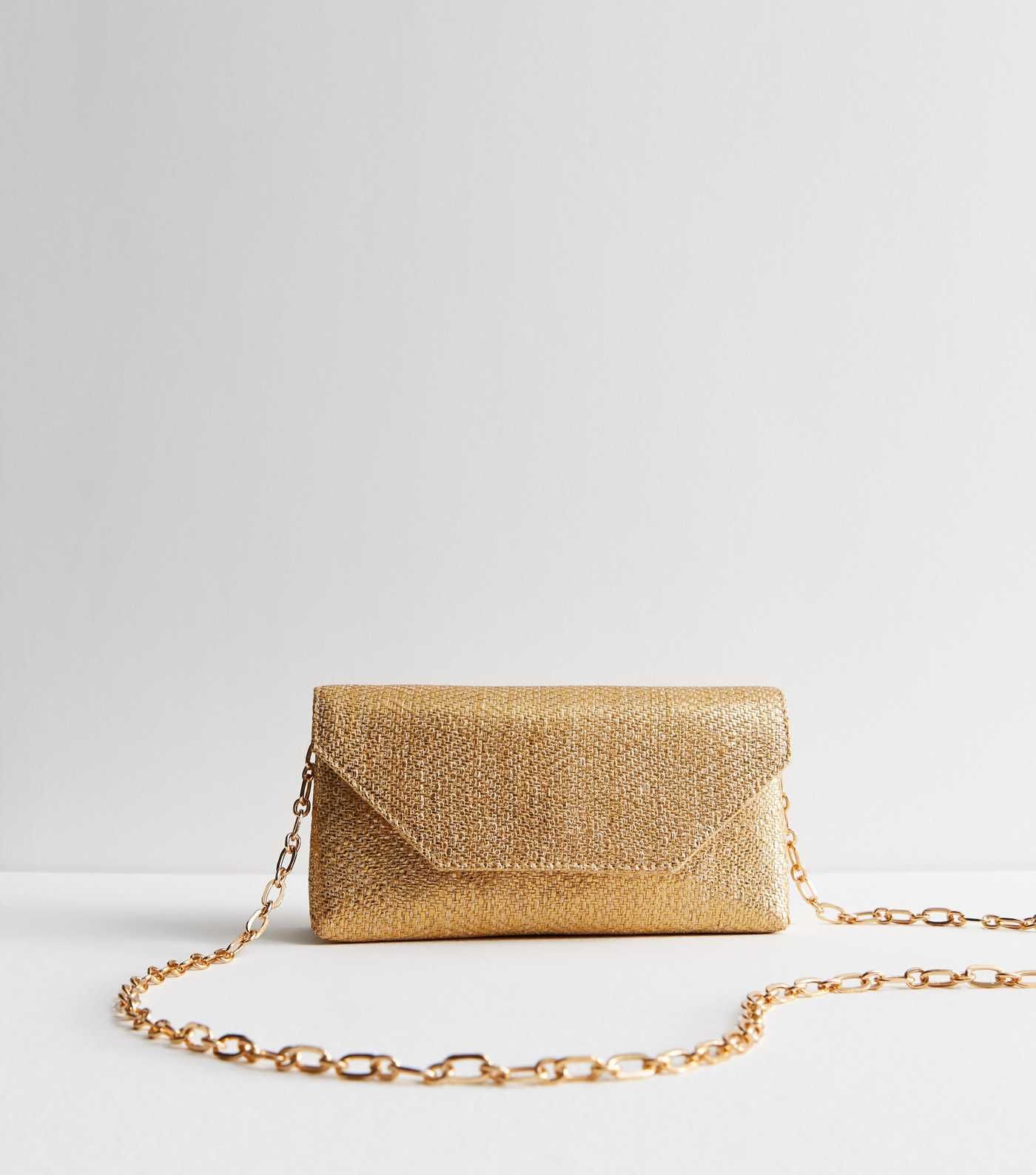 Gold Raffia Clutch Bag | New Look | New Look (UK)