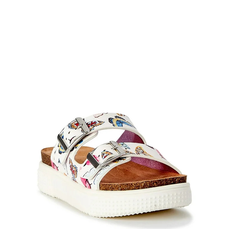 Wonder Nation Girls Two Buckle Platform Sandal, Sizes 13-6 | Walmart (US)