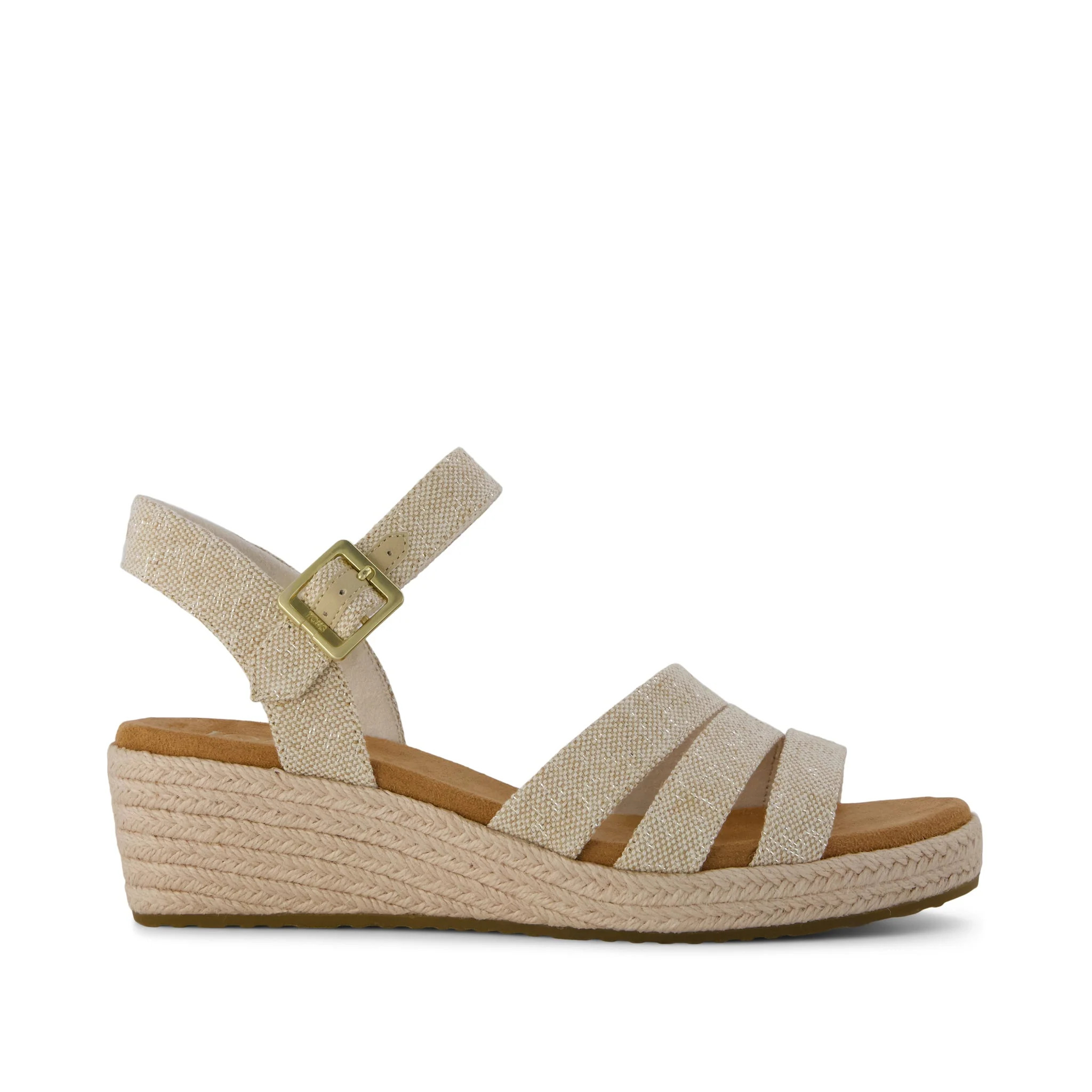 Womens Julia Wedge Sandal Champagne Sparkle | Toms EMEA