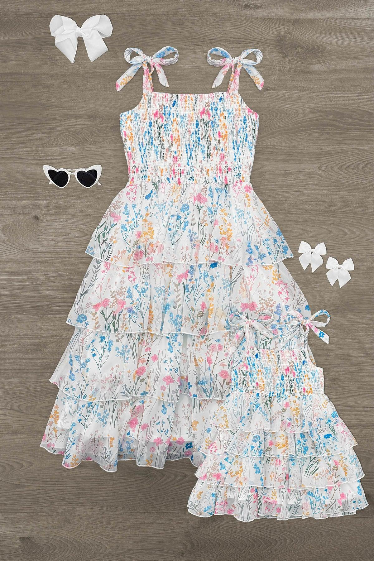 Mom & Me - Spring Floral Ruffle Dress | Sparkle In Pink