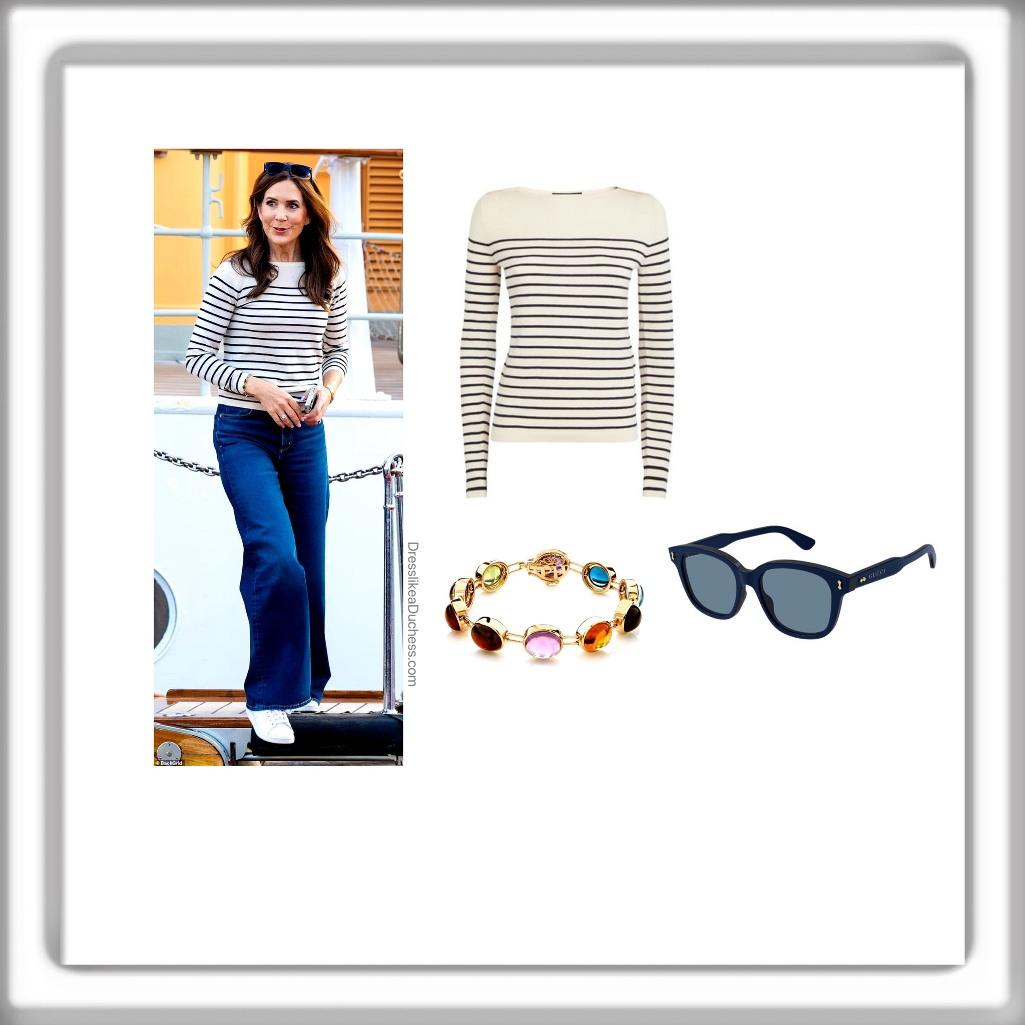 Queen Mary wearing Weekend Max Mara and P.Hertz bracelet and Gucci sunglasses 