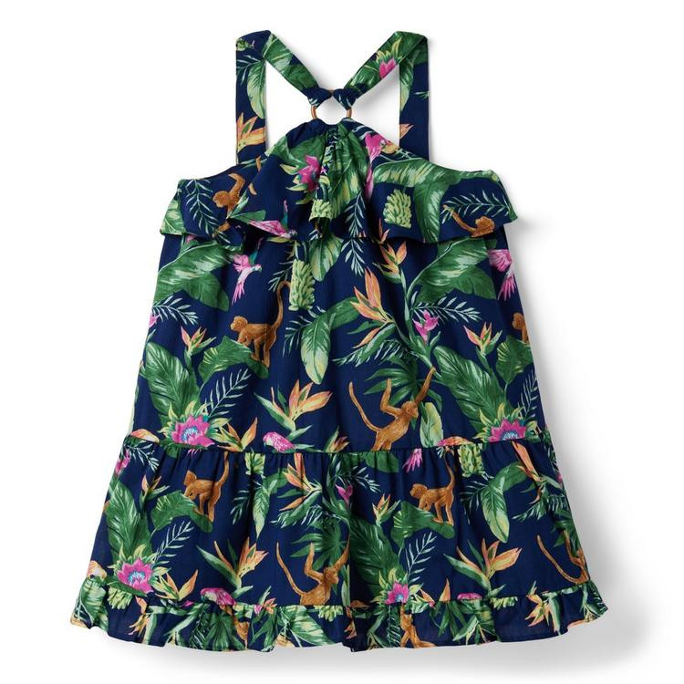 Tropical Jungle Ruffle Halter Sundress | Janie and Jack