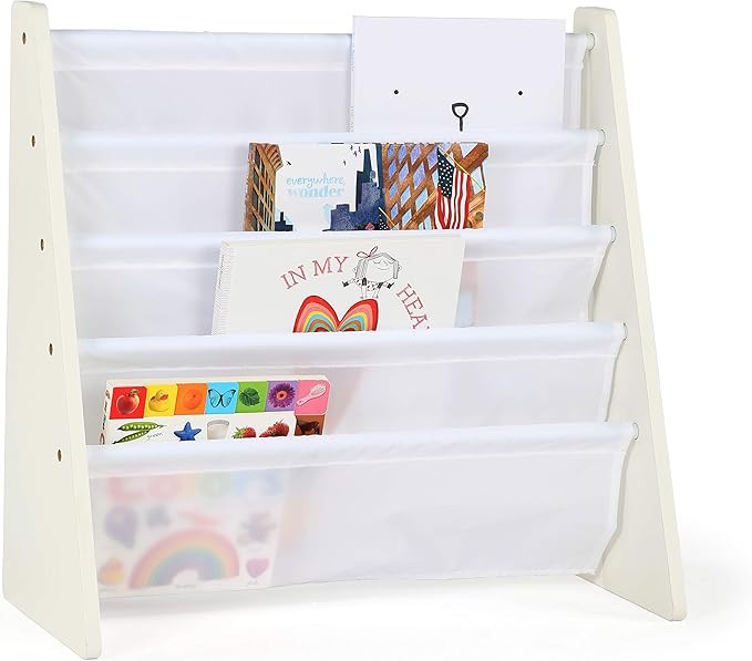Humble Crew 4-Tier Kids Bookshelf, White Wood/White - Premium Book Shelf for Kids Rooms with Four... | Amazon (US)