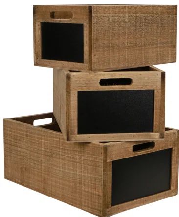 Gracie Oaks 3 Piece Wood Crate Set | Wayfair | Wayfair North America