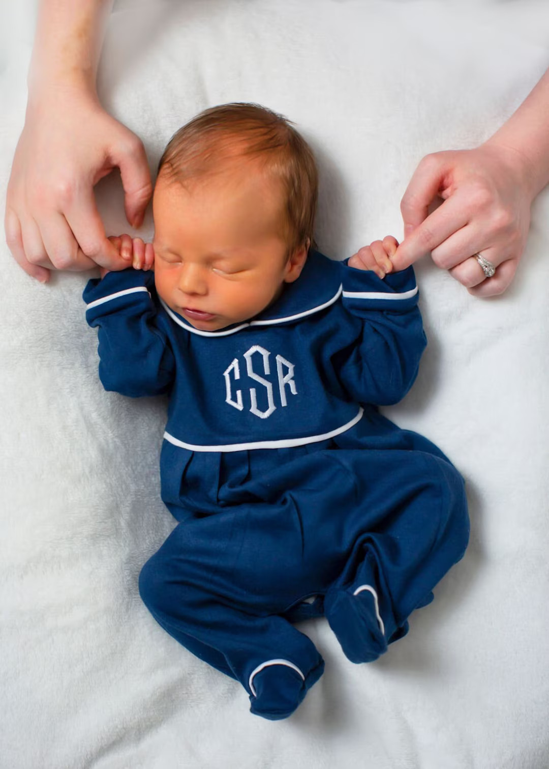 Baby Boy Coming Home Outfit, Monogrammed Boy Romper, Sk Creations, Pima Cotton - Etsy | Etsy (US)