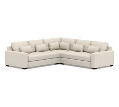 Big Sur Square Arm Deep Seat Upholstered 3-Piece L-Sectional | Pottery Barn (US)
