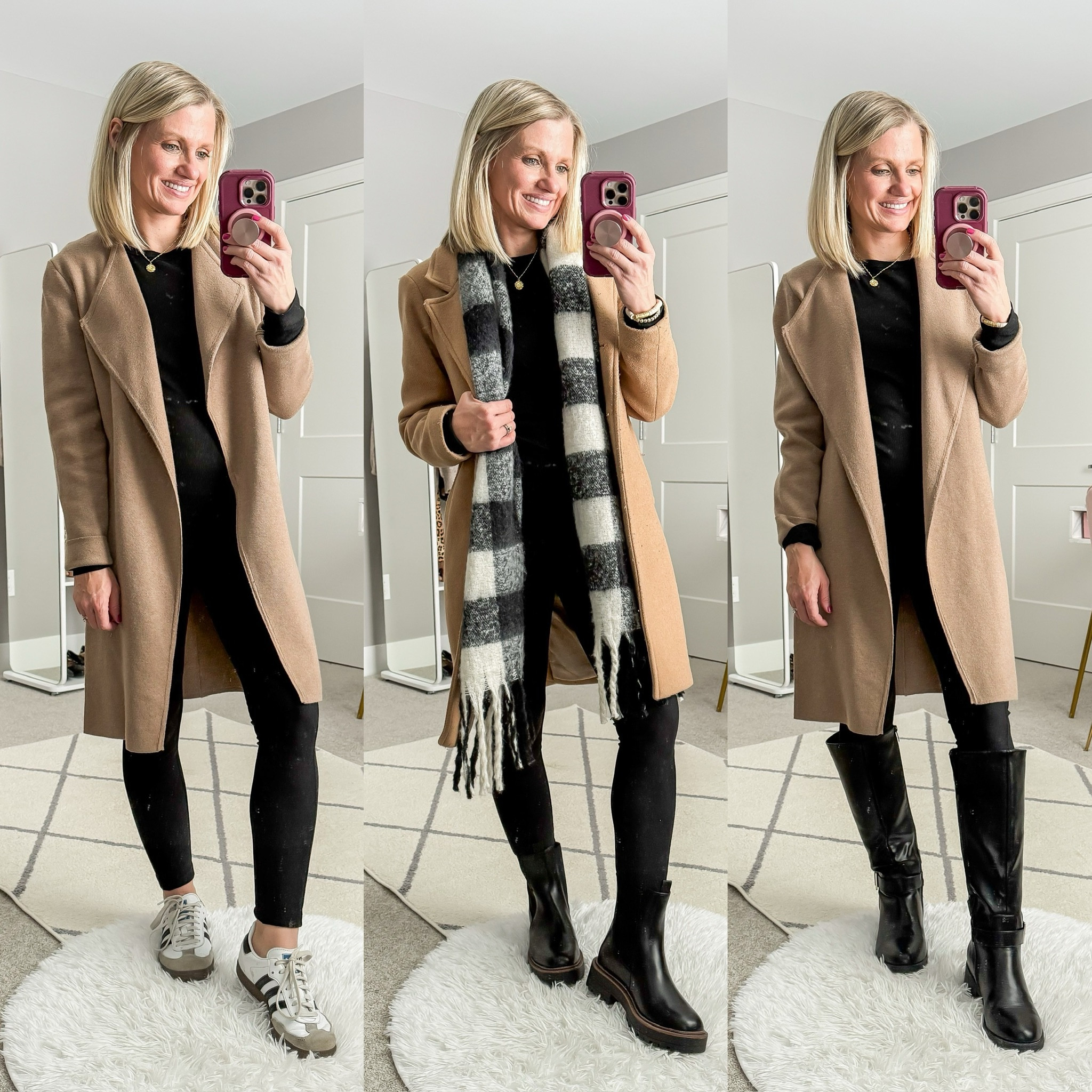 Winter mom capsule wardrobe outfits! More sizing and styling details can be found at thriftywifehappylife.com! 

#LTKStyleTip #LTKSeasonal #LTKFindsUnder100