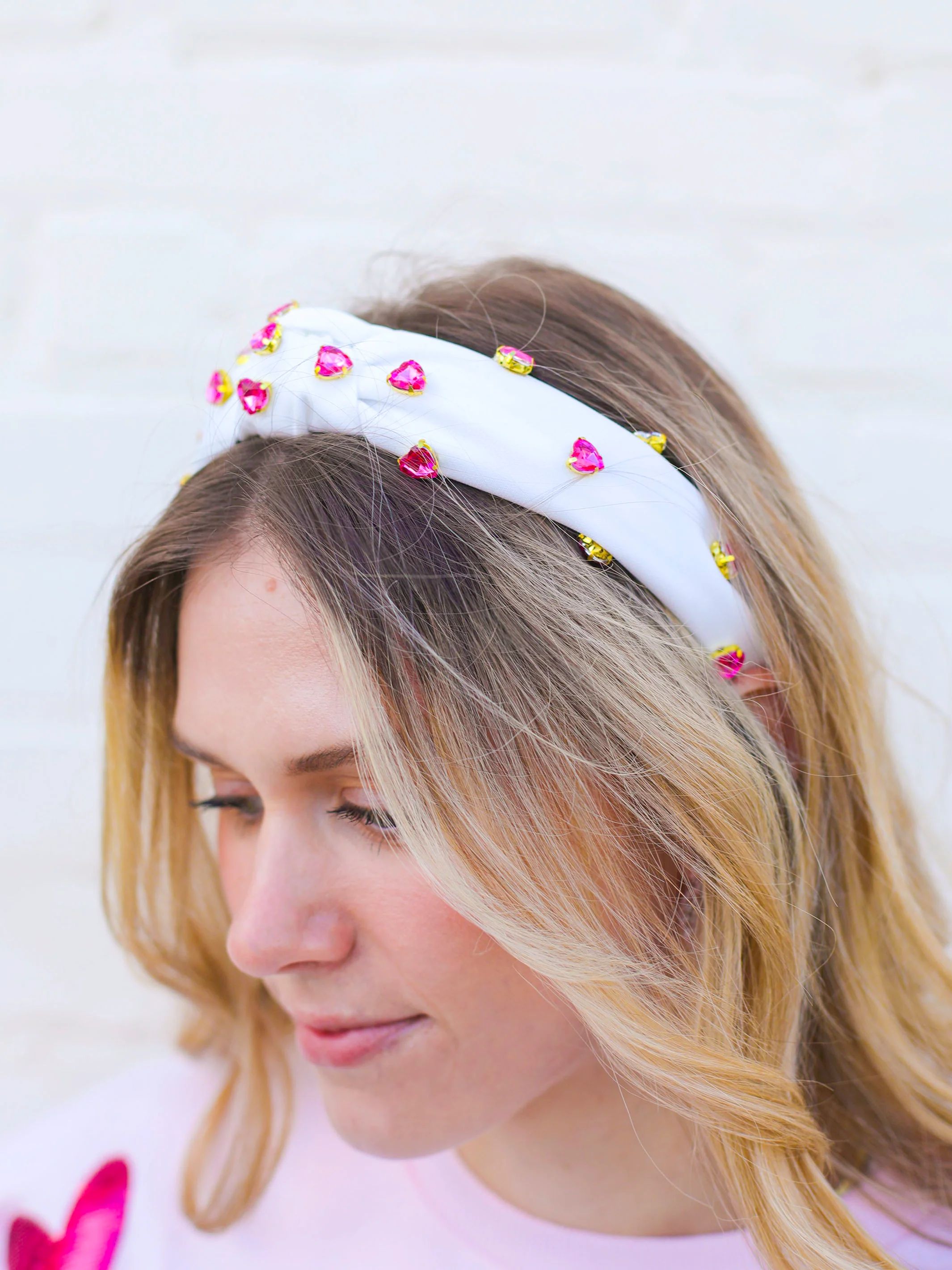Krista Headband | Hot Pink Hearts | Michelle McDowell