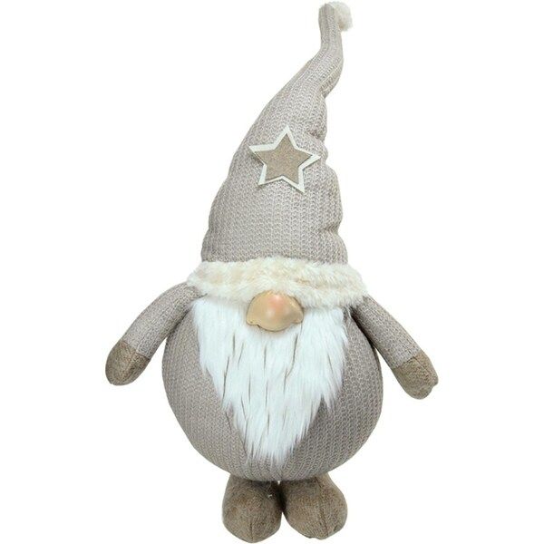 15.75" Plush and Portly Champagne Gnome Decorative Christmas Tabletop Figure | Bed Bath & Beyond