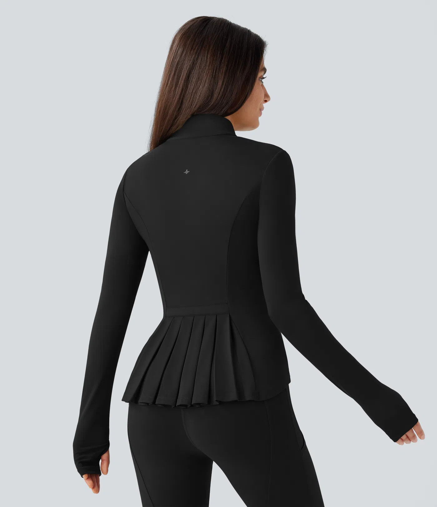 Women’s SoftlyZero™ Stand Collar Thumb Hole Pockets Pleated Zipper Slim Jacket-UPF50+ - Halar... | HALARA