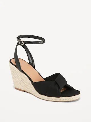 Knotted Canvas Espadrille Wedge Sandals for Women | Old Navy (US)