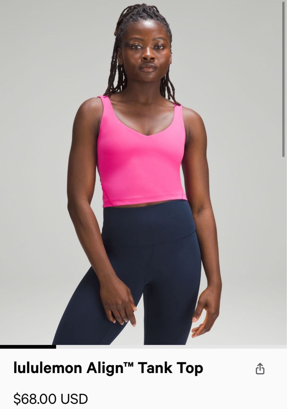 M a d d i e 🧚🏻‍♀️, ☆ SOLD! ☆ LULULEMON pink lychee align tank top. Brand  new never worn with tags still attached. Sold out.