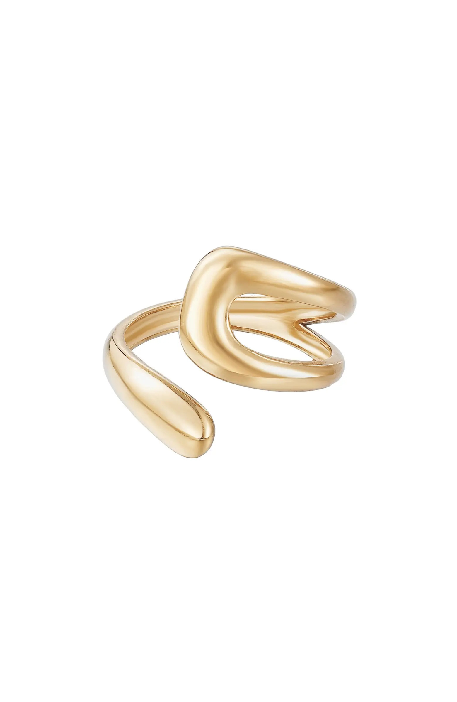 18K Gold Plated Stainless Steel Bypass Ring | Nordstrom Rack