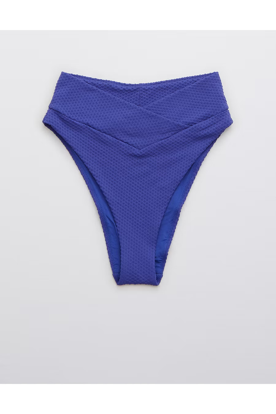 Aerie Jacquard Crossover High Cut Cheeky Bikini Bottom | American Eagle Outfitters (US & CA)