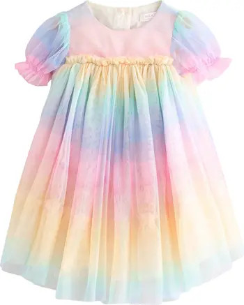 NEXT Kids' Rainbow Mesh Party Dress | Nordstrom | Nordstrom