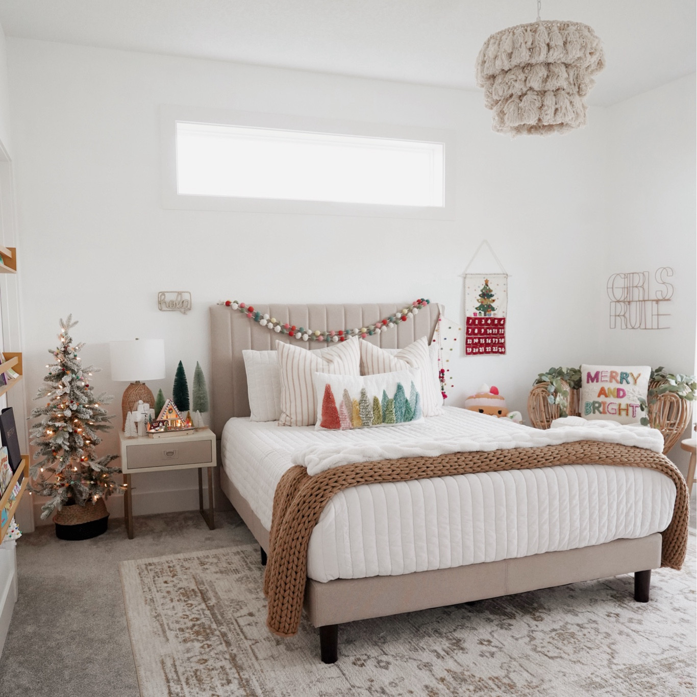 Kids bedroom holiday decor from pom pom garlands, advent calendar, throw pillows, bottle brush trees, stocking, and other Christmas decor!  

Christmas home decor - girls bedroom - Target home decor - world market - boho style - neutral style 

#LTKHoliday #LTKHome #LTKFindsUnder50