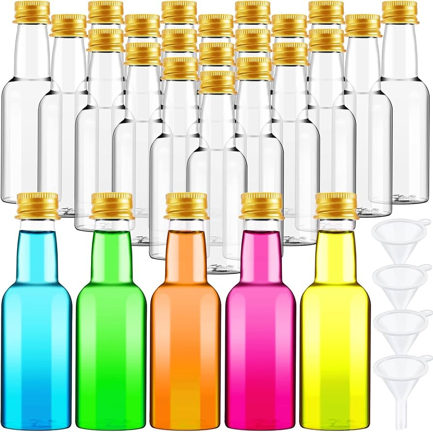 Zubebe 200 Pcs Mini Liquor Bottles 1.7 oz Plastic Empty Spirit Bottle with Screw Cap Liquid Funne... | Amazon (US)