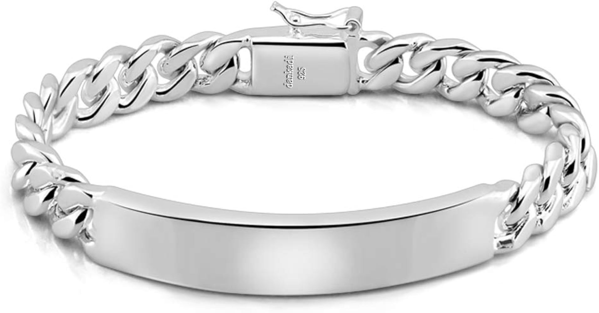 Dankadi Classic Men's Silver Jewelry Bracelet 100% 925 Sterling Silver Bracelet Glossy Brand Brac... | Amazon (US)