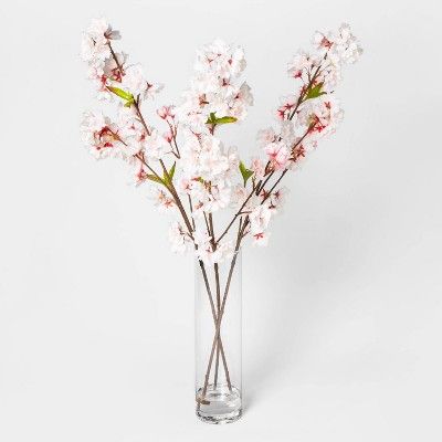 27" x 14" Artificial CherryBlossom Arrangement Pink/W…… | Target