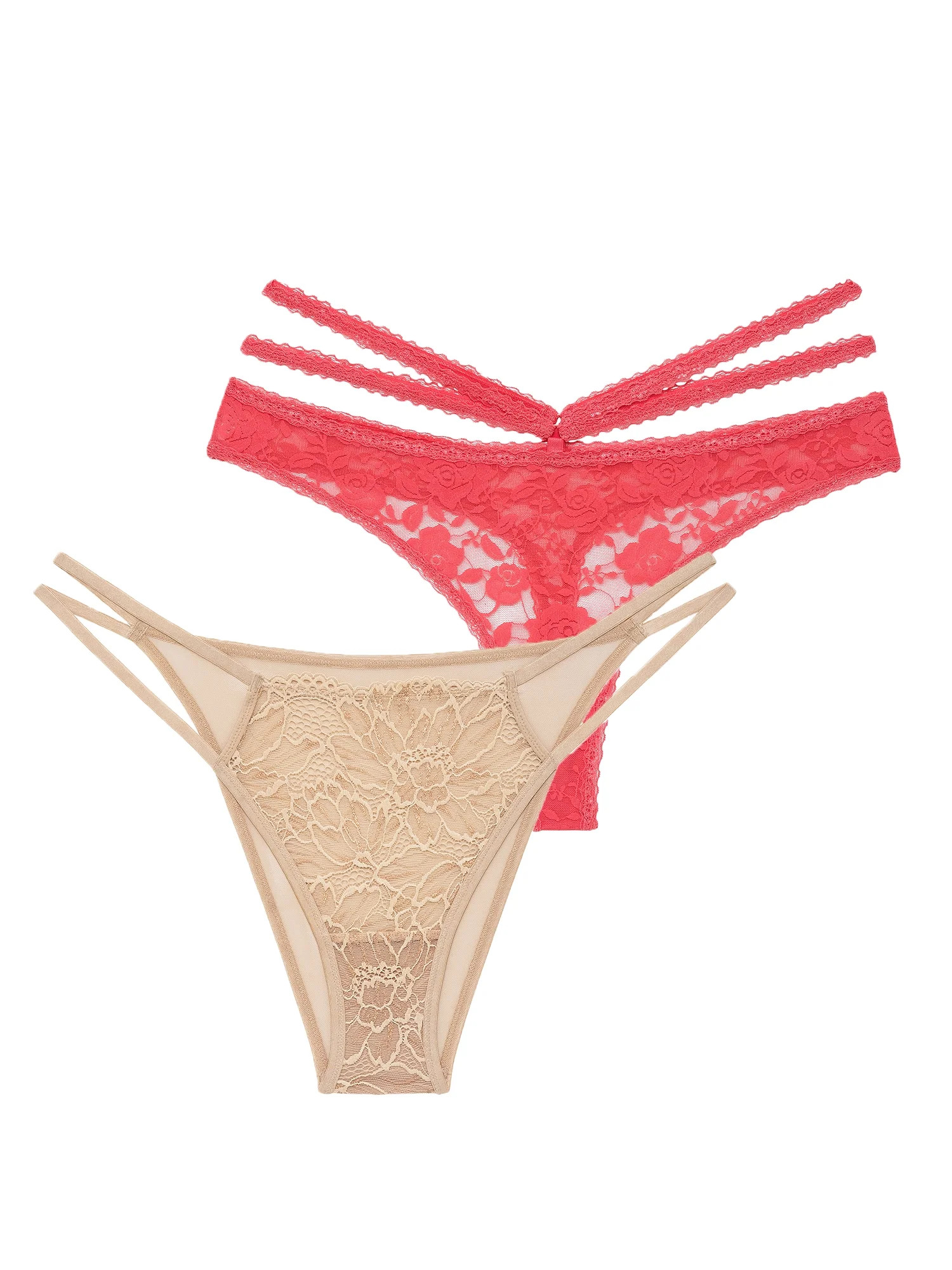 Adored by Adore Me Women’s 2-Pack Marley Strappy Thong and Elizabeth Brazilian Underwear, Sizes... | Walmart (US)