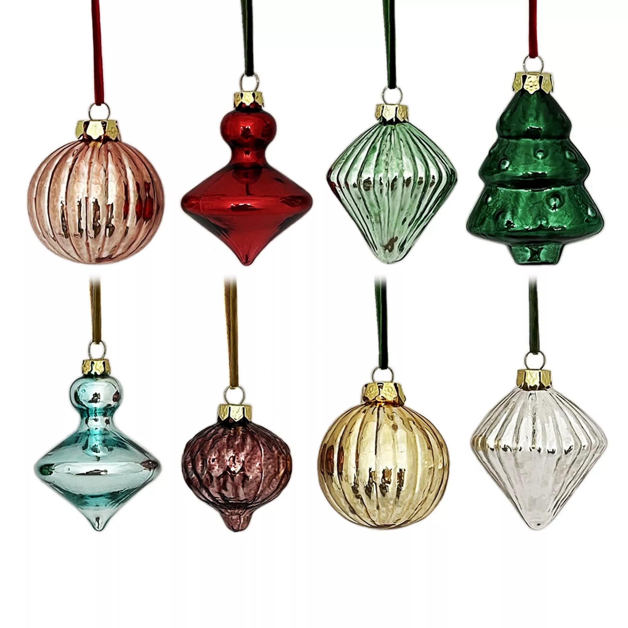 St. Nicholas Square® Set of 8 Vintage Inspired Christmas Ornaments with Loop for Hanging | Kohl's