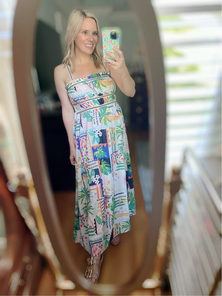 Tropical print maxi sundress, vacation dress 

#LTKOver40 #LTKFindsUnder100 #LTKFindsUnder50