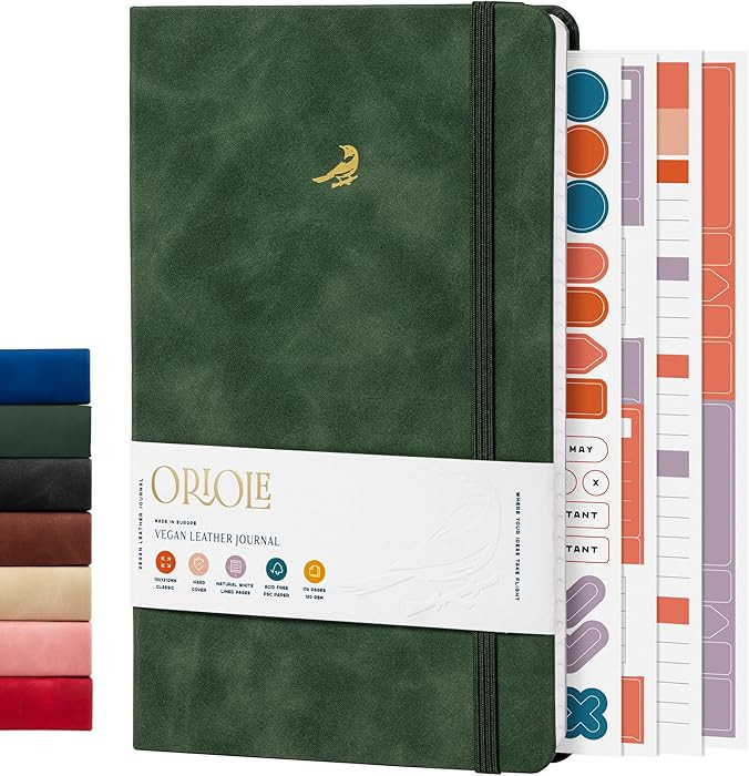 Oriole Vegan Leather Ruled Notebook - Racing Green | 176 Pages of Thick Lined Paper | Soft Touch ... | Amazon (UK)