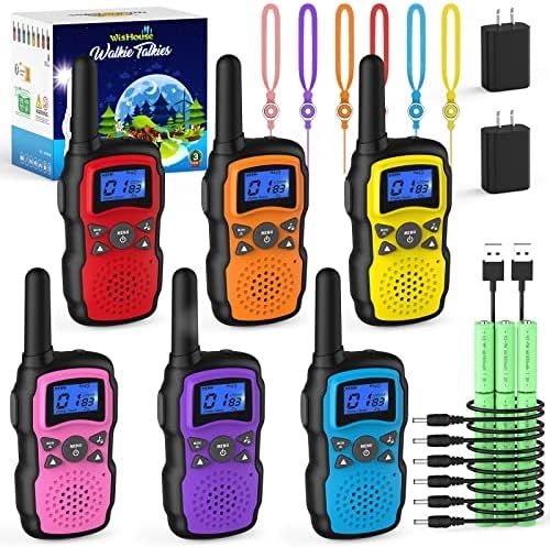 Wishouse Walkie Talkies for Kids Adults Long Range 6 Pack,Toys for 4-12 Year Old Boys Girls,Recharge | Amazon (US)