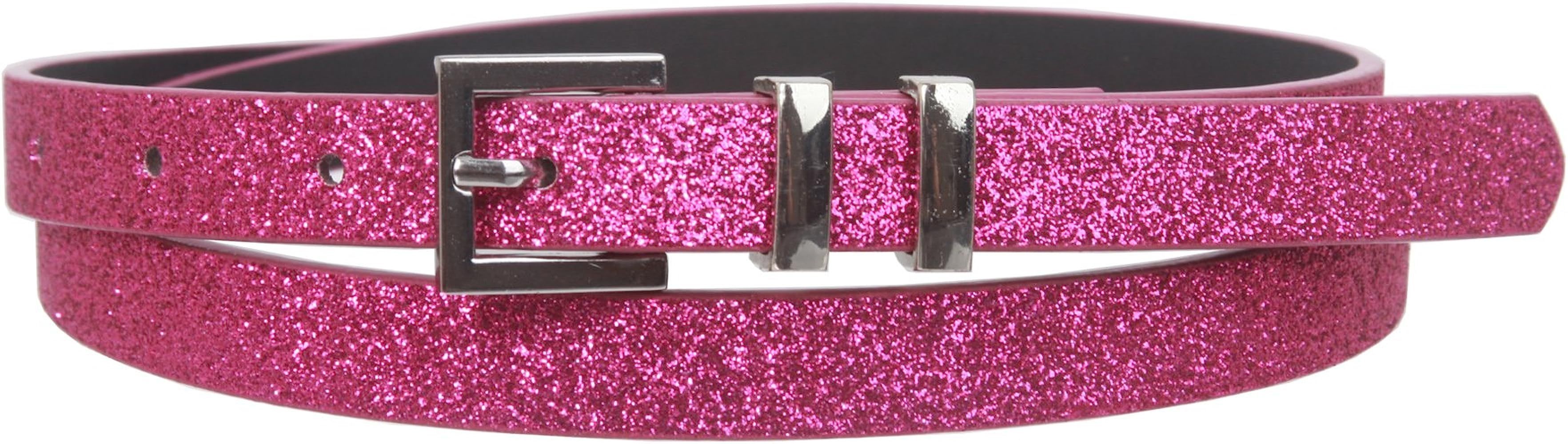beltiscool Ladies 5/8" Glitter Dress Skinny Belt | Amazon (US)