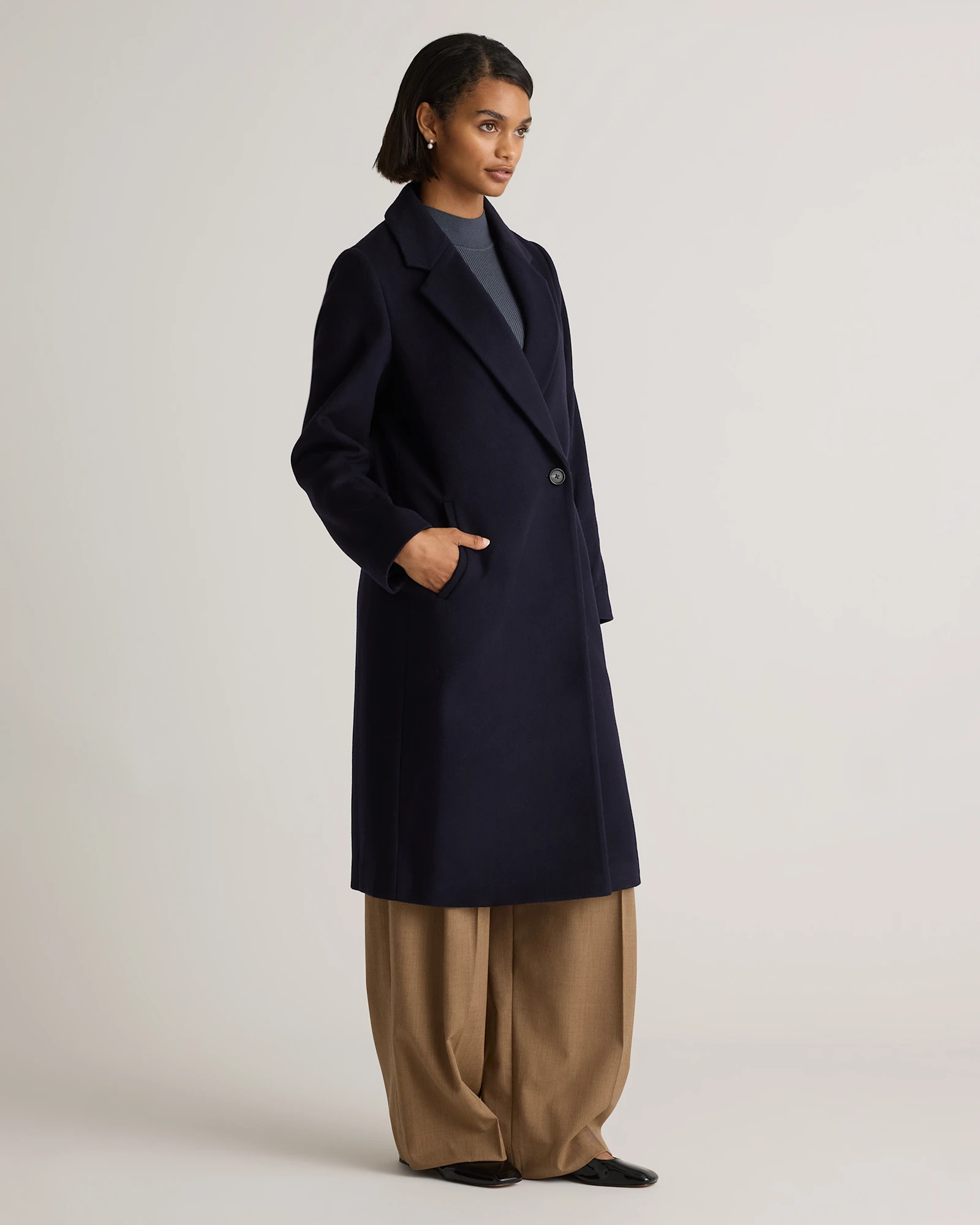Italian Wool Classic Single-Breasted Coat | Quince