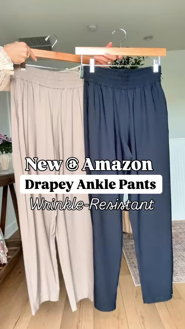 New from Amazon! I love these drapey ankle pants! Wearing XS. Travel outfits. Everyday outfits. Elevated casual. Business casual. Wrinkle resistant and so comfortable! XXS petite in denim jacket. I sized down in ballerina sneakers. Buckle sandals are TTS. 


#LTKTravel #LTKgrwm #LTKootd