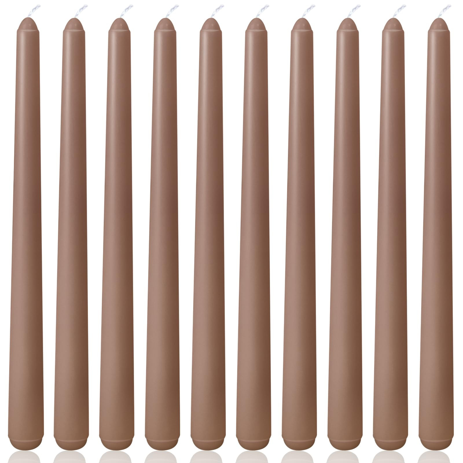 10 Inch Grayish-Brown Taper Candles for Home Decoration, 10 Pack Unscented Candlesticks for Dinne... | Amazon (US)