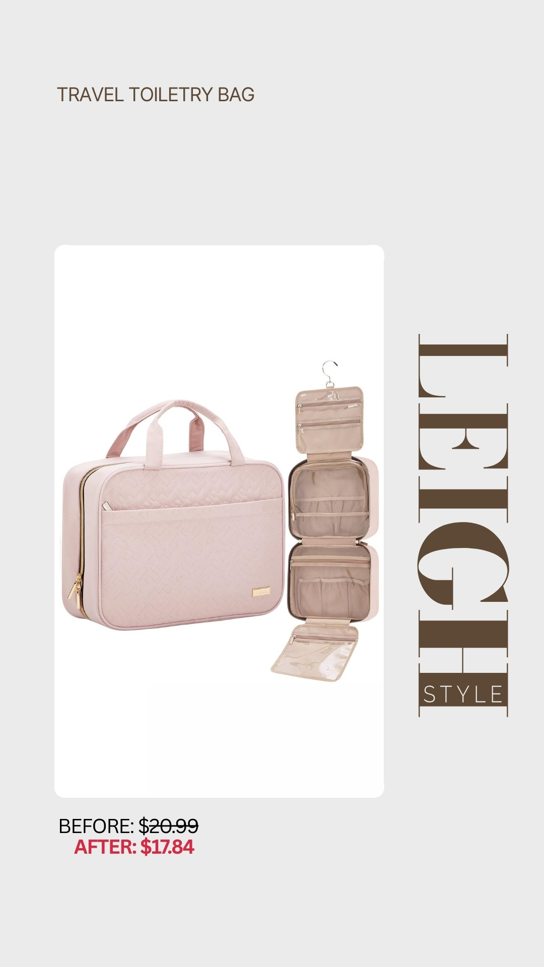 Stay organized wherever you go with this stylish Travel Toiletry Bag. Featuring multiple compartments and a built-in hanging hook, it keeps your skincare, makeup, and essentials neat and easy to access while traveling. 

 #LTKSeasonal #LTKSaleAlert #LTKTravel