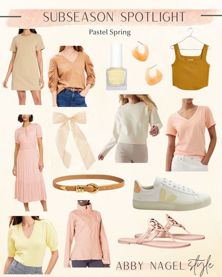 Beige, Honey, Cream, Oatmeal, Banana, Shell Pink, Light Peach often WOW on Pastel Springs.  

#LTKfindsunder100 #LTKstyletip #LTKfindsunder50