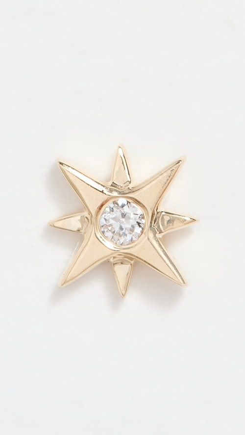 EF Collection 14k Diamond Starburst Single Stud | SHOPBOP | Shopbop