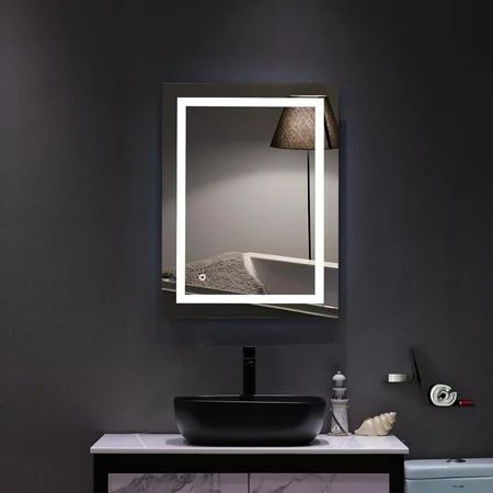 Topcobe 40""x 24"" LED Lighted Wall Mount Mirror, Touch LED Wall Mount Makeup Mirror, Bathroom Vanit | Walmart (US)