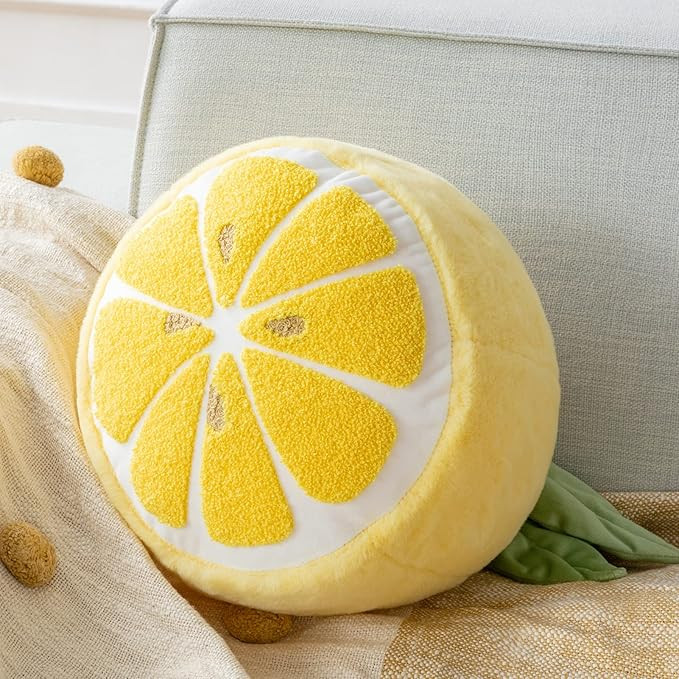 Phantoscope Fruit Shaped Pillows Series Lemon Shaped Throw Pillow, Fun Home Decor of Fruit Themed... | Amazon (US)