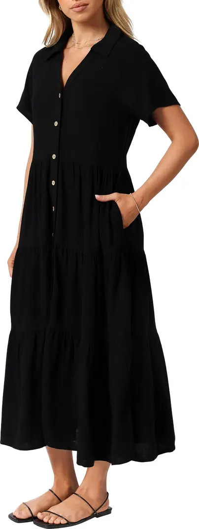 Natalya Linen Midi Shirtdress | Nordstrom