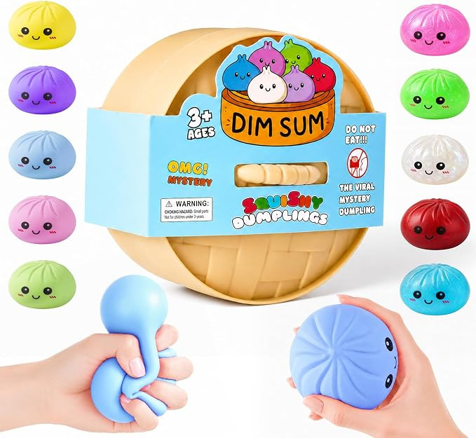 Dumpling Squishies, Dumpling Mystery Box, Colorful Dumplings Stress Balls Fidget Sensory Toy, Sto... | Amazon (US)