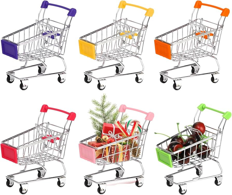 Dicunoy 6 PCS Mini Shopping Cart, Mini Supermarket Shopping Grocery Handcart, Small Decorative Or... | Amazon (US)
