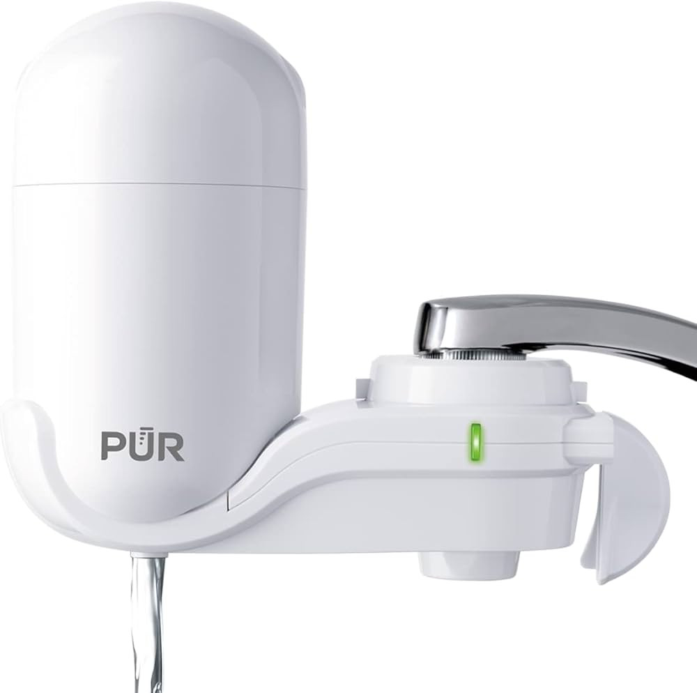 PUR Faucet Mount Water Filtration System, White – Vertical Faucet Mount with 2 Filters for Cris... | Amazon (US)