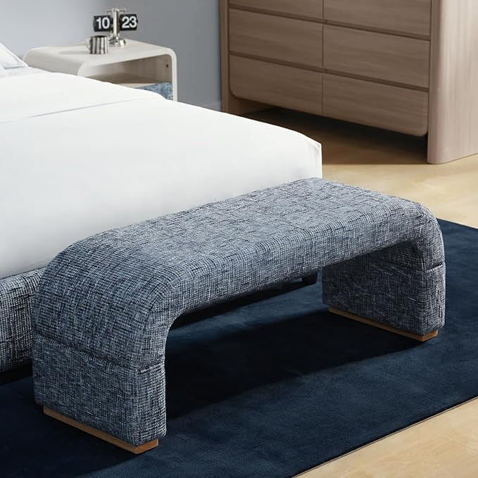 Dione Curved Upholstered Ottoman Bench – U-Shape, Oeko-TEX Chenille Fabric, Plush Multi-Layer F... | Amazon (US)