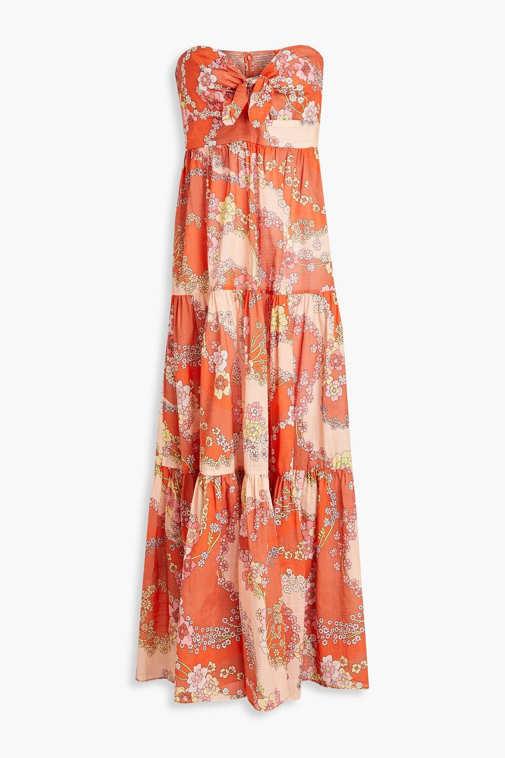 Lola trägerloses Maxikleid aus Baumwolle mit Print und Knotendetail | The Outnet (UK and Europe)