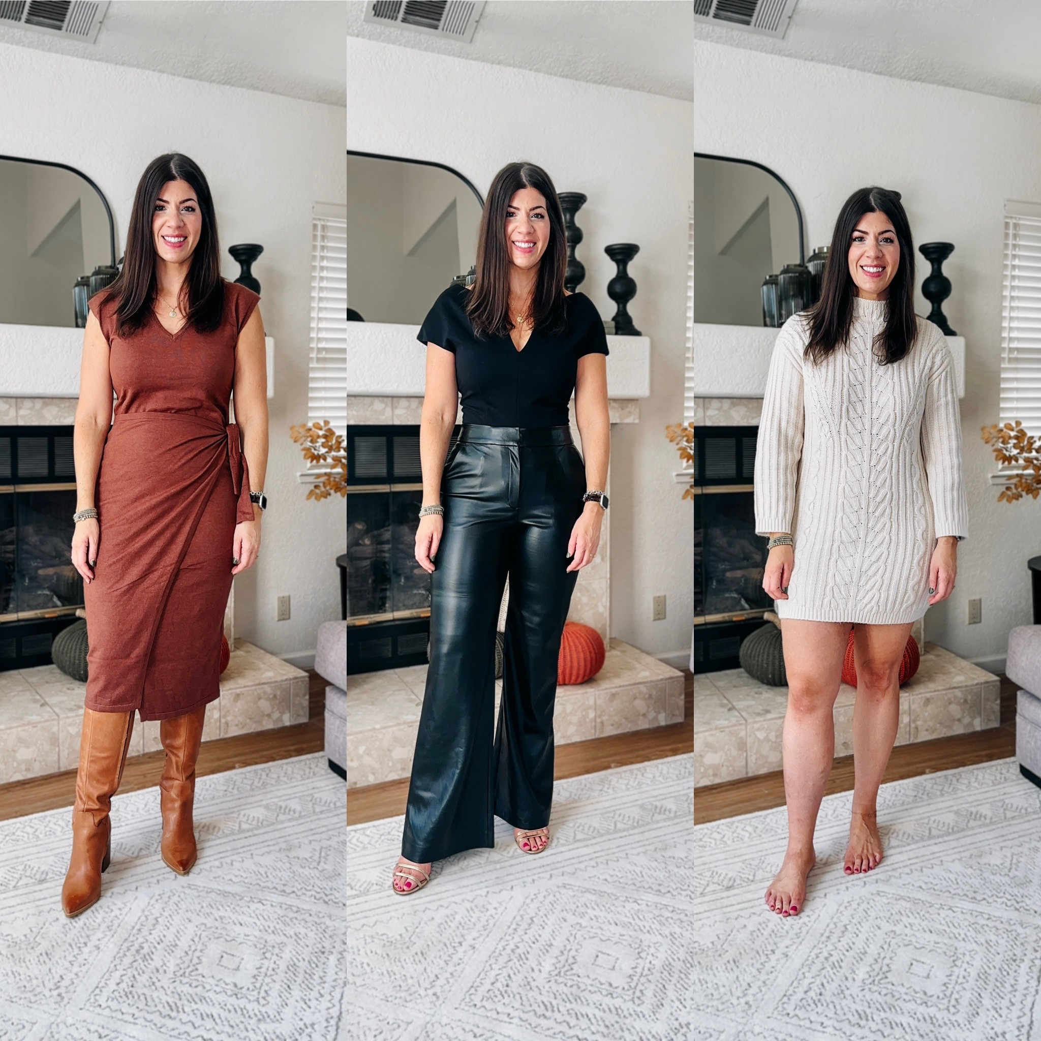 Dresses-medium
Black wide leg pant-10 Long
Puff sleeve sweater-small
Blazer-medium
Flares - 8 Long (size down if in between)
Wide leg leather pant-8 Long (size up if in between)
Off the shoulder bodysuit-medium 

#LTKworkwear #LTKmidsize #LTKsalealert