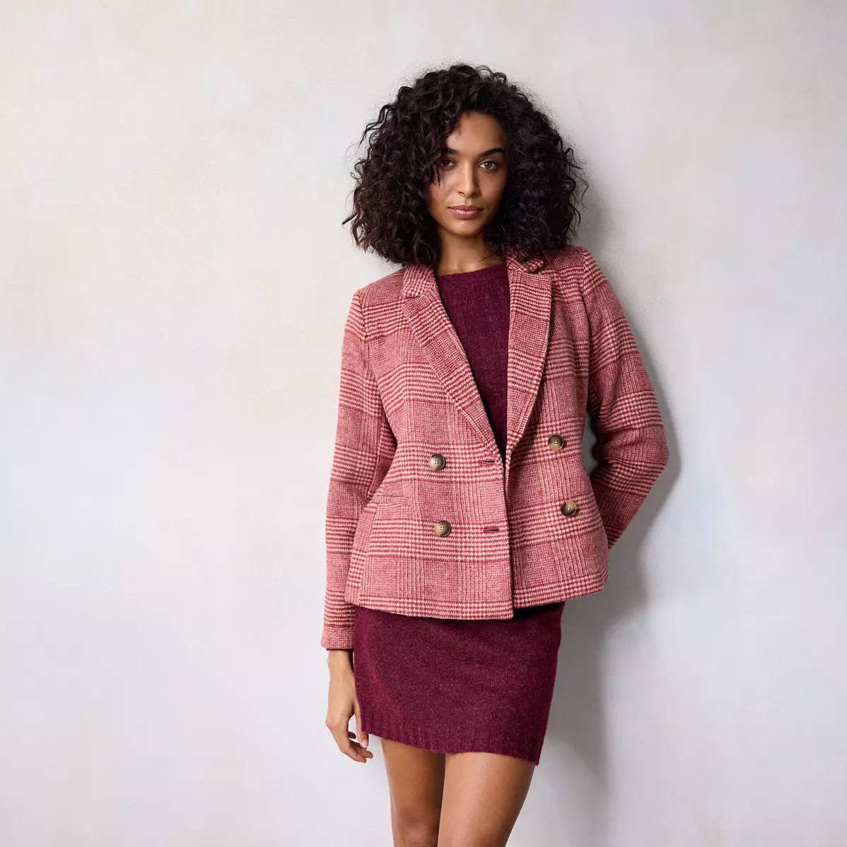 Petite LC Lauren Conrad Double Breasted Notch Collar Blazer | Kohl's