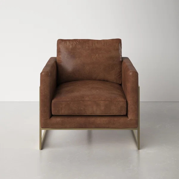 Tinley 31'' Wide Genuine Leather Top Grain Leather Lounge Chair | Wayfair Professional