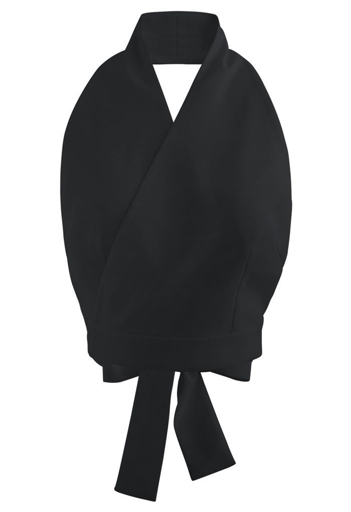 Tie Waist Halter Crop Top in Black | Chicwish
