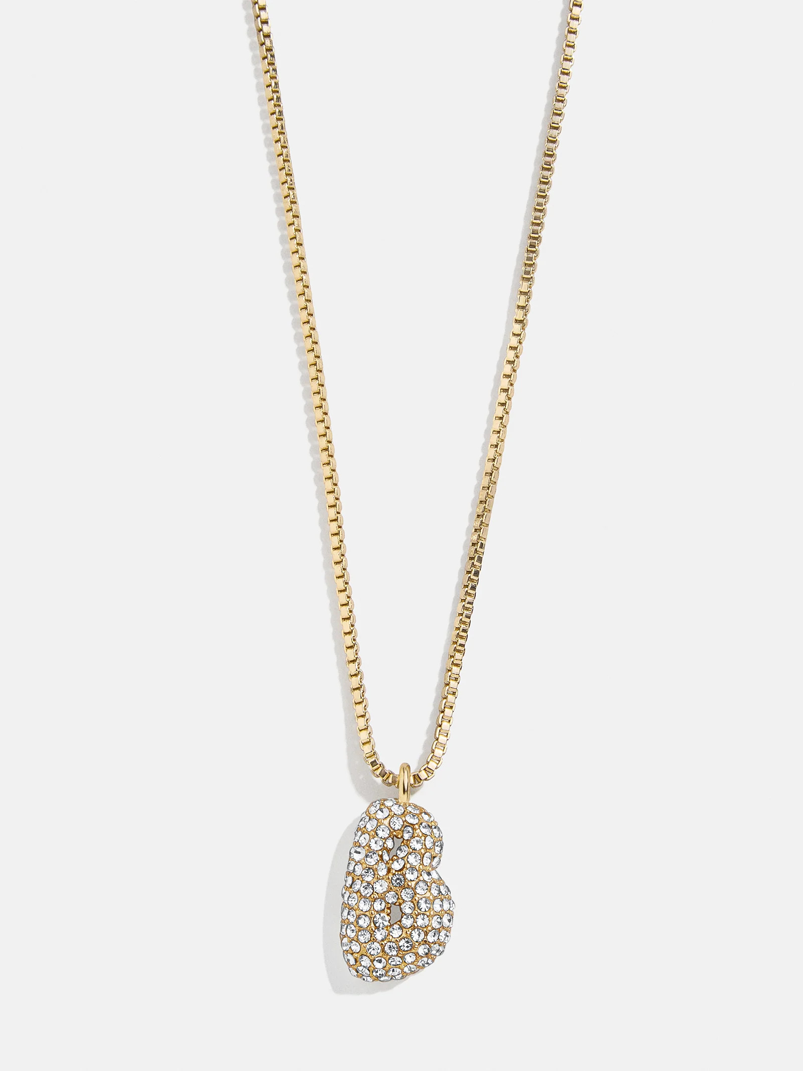 Gwen Mini Bubble Initial Necklace - Gold/Pavé | BaubleBar (US)